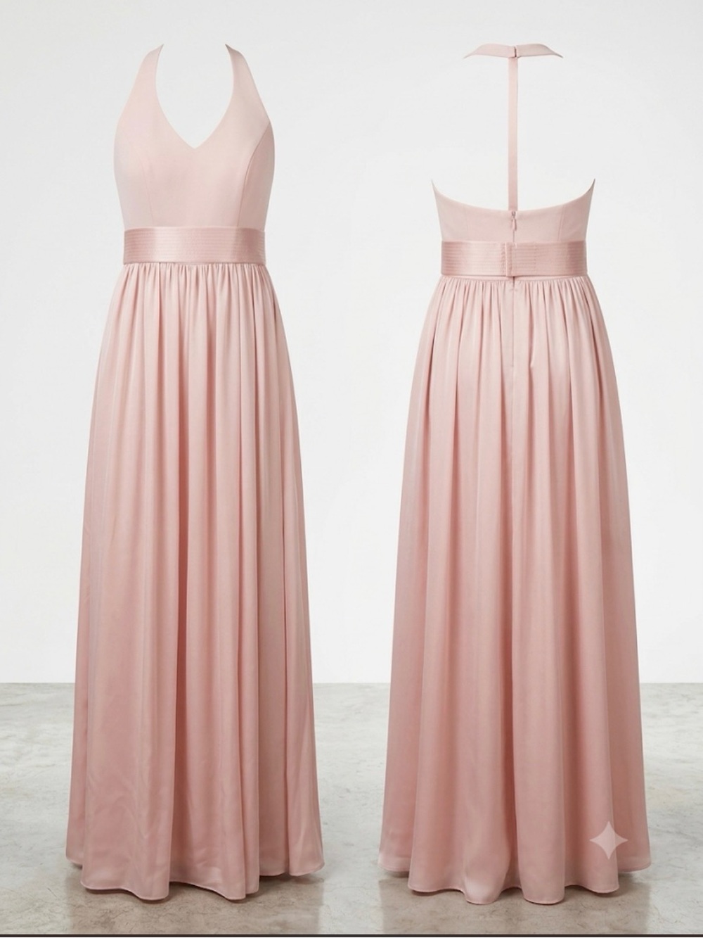 White by Vera Wang Blush Pink Halter A-Line Gown